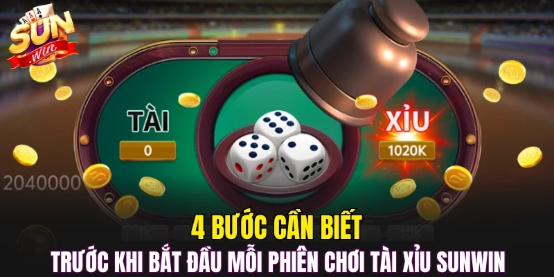 4 bước cần biết trước khi bắt đầu mỗi phiên chơi tài xỉu SUNWIN