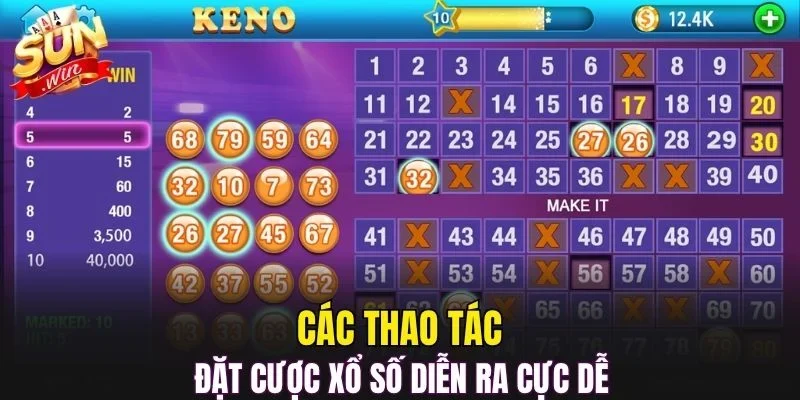 Các thao tác đặt cược xổ số diễn ra cực dễ