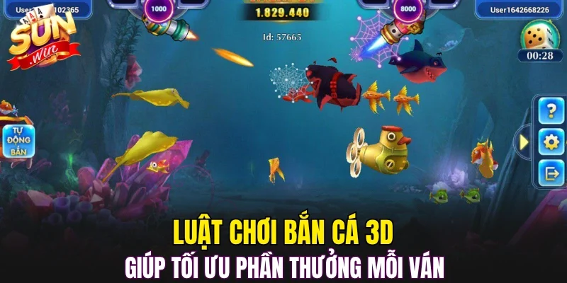 Luật chơi bắn cá 3D giúp tối ưu phần thưởng mỗi ván 